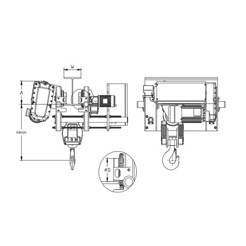 SHA8 Low-headroom Electric Wire Rope Hoist